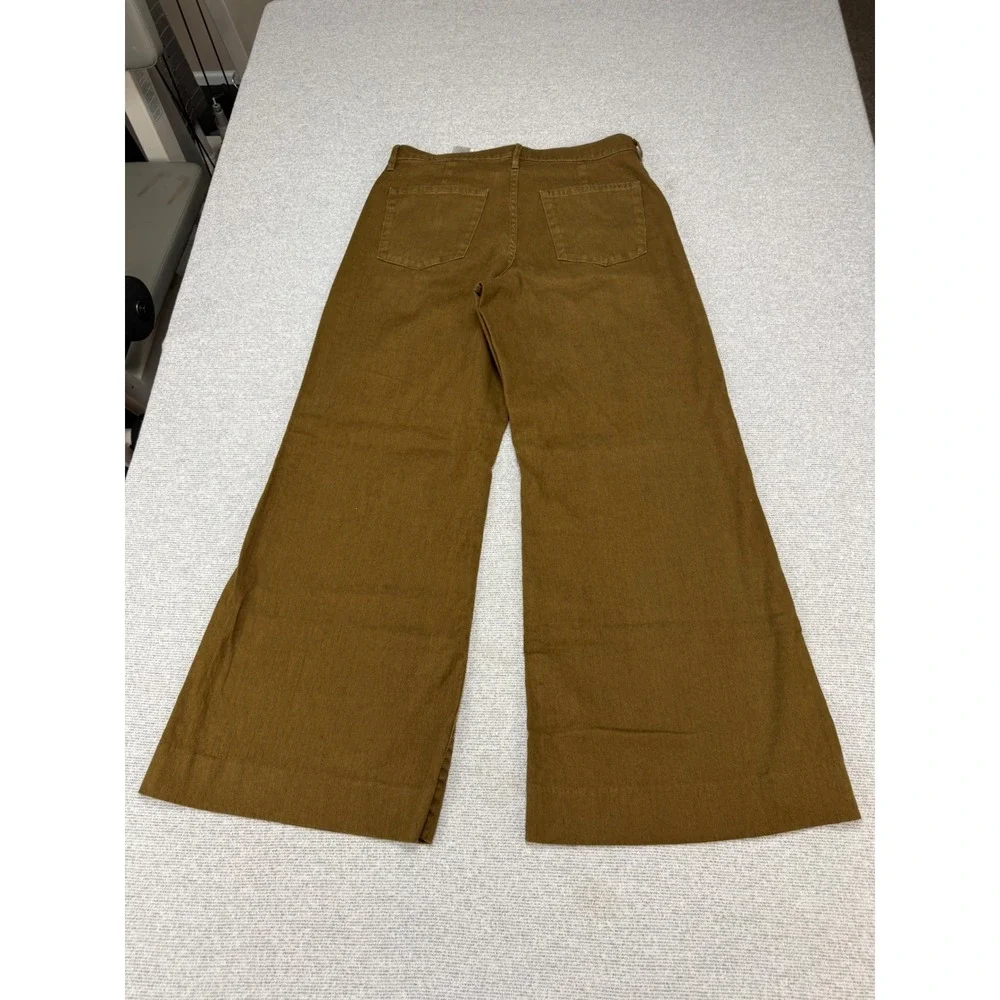 Banana Republic Women 30 Brown Linen Blend High Rise Wide Leg Flare Pants